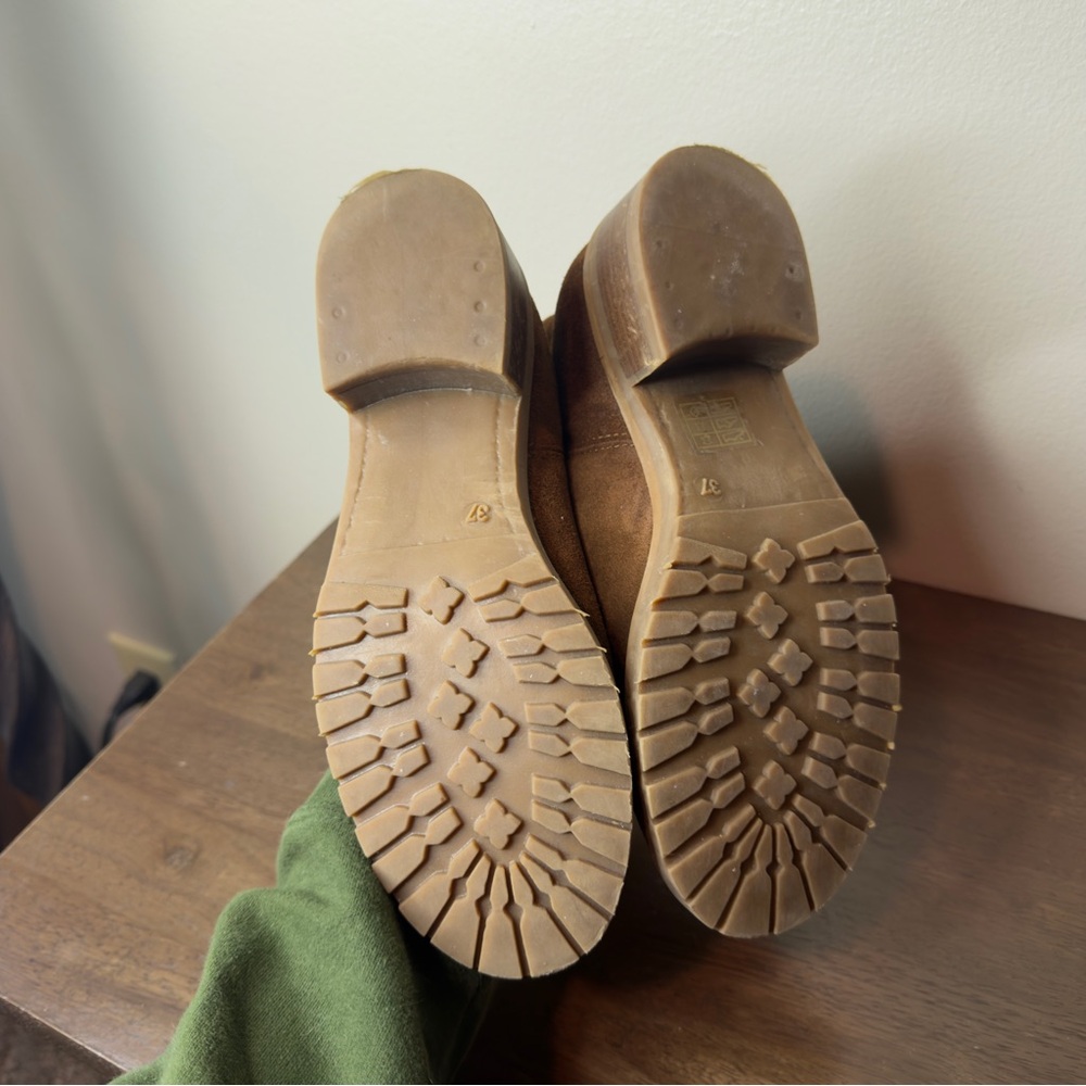 Boden Brown Suede Sheepskin Boots Sz 37 - Picture 5 of 7